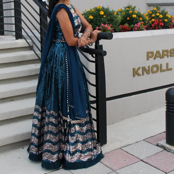 Blue Lengha Choli - Picture 3 of 3